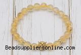 CGB7497 8mm citrine bracelet with owl head for men or women