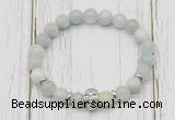 CGB7500 8mm aquamarine bracelet with skull for men or women