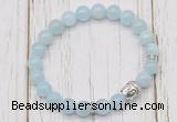 CGB7501 8mm aquamarine bracelet with buddha for men or women