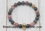 CGB7510 8mm tourmaline bracelet with skull for men or women