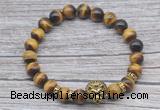 CGB7517 8mm yellow tiger eye bracelet with lion head for men or women