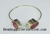 CGB755 13*18mm - 15*20mm oval druzy agate gemstone bangles