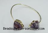 CGB768 13*18mm - 15*20mm faceted nuggets amethyst gemstone bangles