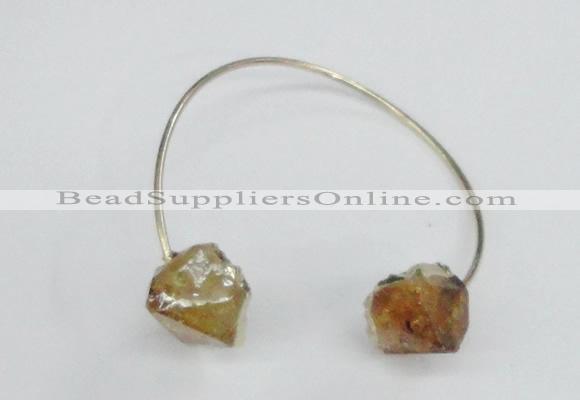 CGB770 13*18mm - 15*20mm faceted nuggets citrine gemstone bangles