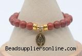 CGB7752 8mm red jaspe bead with luckly charm bracelets