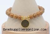 CGB7759 8mm wooden jasper bead with luckly charm bracelets