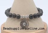 CGB7760 8mm coffee jasper bead with luckly charm bracelets