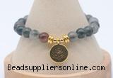 CGB7763 8mm blood jasper bead with luckly charm bracelets