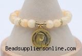 CGB7782 8mm honey jade bead with luckly charm bracelets