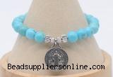 CGB7792 8mm blue howlite bead with luckly charm bracelets