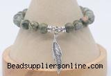 CGB7796 8mm rhyolite bead with luckly charm bracelets wholesale