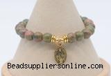 CGB7797 8mm unakite bead with luckly charm bracelets wholesale