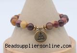 CGB7798 8mm mookaite bead with luckly charm bracelets wholesale