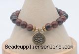 CGB7803 8mm mahogany obsidian bead with luckly charm bracelets