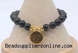 CGB7804 8mm golden obsidian bead with luckly charm bracelets