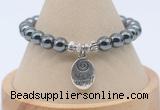 CGB7807 8mm hematite bead with luckly charm bracelets wholesale