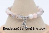 CGB7812 8mm natural pink opal bead with luckly charm bracelets