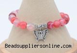 CGB7842 8mm red banded agate bead with luckly charm bracelets