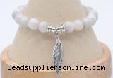 CGB7855 8mm white crazy lace agate bead with luckly charm bracelets