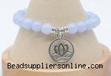 CGB7860 8mm blue lace agate bead with luckly charm bracelets