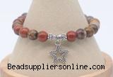 CGB7863 8mm red moss agate bead with luckly charm bracelets