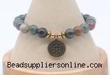 CGB7865 8mm Indian agate bead with luckly charm bracelets