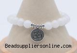 CGB7871 8mm white jade bead with luckly charm bracelets