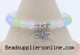 CGB7873 8mm colorful candy jade bead with luckly charm bracelets