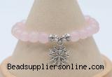 CGB7886 8mm rose quartz bead with luckly charm bracelets