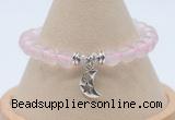 CGB7887 8mm rose quartz bead with luckly charm bracelets