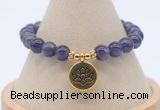 CGB7890 8mm amethyst gemstone bead with luckly charm bracelets