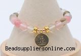 CGB7895 8mm cherry quartz bead with luckly charm bracelets