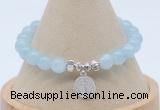 CGB7901 8mm aquamarine gemstone bead with luckly charm bracelets