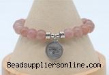 CGB7906 8mm strawberry quartz bead with luckly charm bracelets