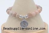 CGB7907 8mm sunstone bead with luckly charm bracelets wholesale