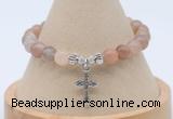 CGB7908 8mm rainbow moonstone bead with luckly charm bracelets