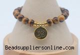 CGB7917 8mm yellow tiger eye bead with luckly charm bracelets