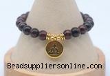 CGB7919 8mm red tiger eye bead with luckly charm bracelets