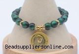 CGB7925 8mm green tiger eye bead with luckly charm bracelets