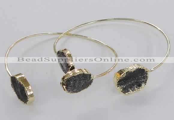 CGB799 13*18mm – 15*20mm oval druzy agate gemstone bangles