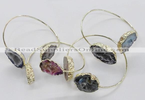 CGB801 13*18mm - 20*25mm freeform druzy agate gemstone bangles