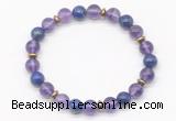 CGB8103 8mm amethyst, lapis lazuli & hematite power beads bracelet