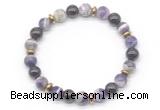 CGB8104 8mm dogtooth amethyst, garnet & hematite power beads bracelet