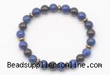 CGB8107 8mm lapis lazuli, garnet & hematite power beads bracelet