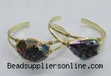 CGB811 25*30mm – 25*35mm freeform plated druzy agate bangles