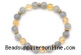 CGB8110 8mm labradorite, citrine & hematite power beads bracelet