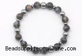 CGB8115 8mm grey opal & hematite power beads bracelet