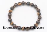 CGB8121 8mm bronzite, yellow tiger eye & hematite power beads bracelet