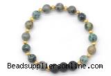 CGB8178 8mm African turquoise & black lava beaded stretchy bracelets