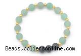 CGB8189 8mm matte green aventurine & black lava beaded stretchy bracelets